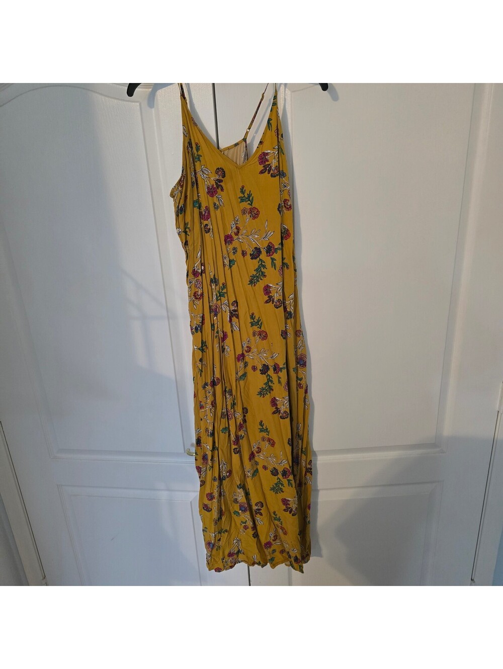 Old Navy Yellow Floral Pleated Maxi Dress